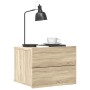 Mesita de noche madera contrachapada color roble 40x30x30 cm