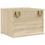Mesita de noche madera contrachapada color roble 40x30x30 cm