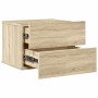 Mesita de noche madera contrachapada color roble 40x30x30 cm