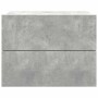 Mesita de noche madera contrachapada gris hormigón 40x30x30 cm