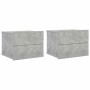 Mesitas de noche 2 uds contrachapada gris hormigón 40x30x30cm
