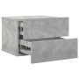 Mesitas de noche 2 uds contrachapada gris hormigón 40x30x30cm