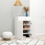 Mueble zapatero de madera contrachapada blanco 60x35x84 cm