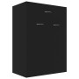 Mueble zapatero de madera contrachapada negro 60x35x84 cm