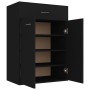 Mueble zapatero de madera contrachapada negro 60x35x84 cm