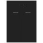 Mueble zapatero de madera contrachapada negro 60x35x84 cm
