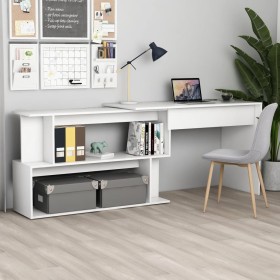 Escritorio de esquina madera contrachapada blanco 200x50x76 cm Escritorio de esquina madera contrachapada blanco 200x50x76 cm