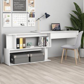 Escritorio de esquina madera contrachapada blanco 200x50x76 cm Escritorio de esquina madera contrachapada blanco 200x50x76 cm