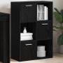 Armario almacenamiento madera contrachapada negra 60x29,5x90 cm