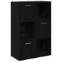 Armario almacenamiento madera contrachapada negra 60x29,5x90 cm
