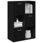 Armario almacenamiento madera contrachapada negra 60x29,5x90 cm