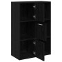 Armario almacenamiento madera contrachapada negra 60x29,5x90 cm