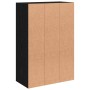 Armario almacenamiento madera contrachapada negra 60x29,5x90 cm