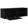 Mueble de TV madera contrachapada negra 120x34x37 cm en Muebles TV | Comprar online en Foro24