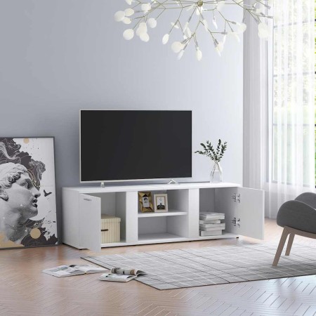 Mueble de TV madera contrachapada blanco 120x34x37 cm en Muebles TV | Comprar online en Foro24