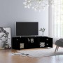 Mueble de TV madera contrachapada negra 120x34x37 cm en Muebles TV | Comprar online en Foro24