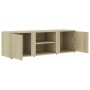 Mueble de TV madera contrachapada color roble 120x34x37 cm