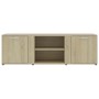 Mueble de TV madera contrachapada color roble 120x34x37 cm