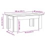 Mesa de centro madera contrachapada gris hormigón 100x60x42 cm