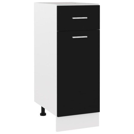 Mueble bajo con cajón "Lyon" negro 30x46x81,5 cm madera de