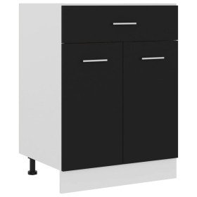 Cajón inferior "Lyon" negro, 60 x 46 x 81,5 cm, madera de