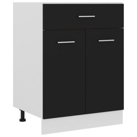 Cajón inferior "Lyon" negro, 60 x 46 x 81,5 cm, madera de ingeniería en Armarios de cocina | Comprar online en Foro24