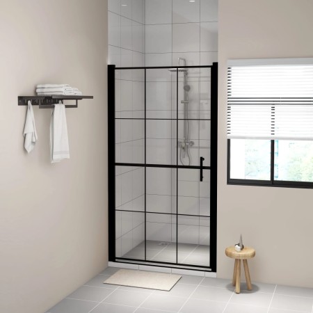 Puerta de ducha de vidrio templado negro 100x178 cm de vidaXL, Puertas de ducha - Ref: Foro24-148889, Precio: 190,60 €, Descu...