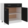 Cajón bajo "Lyon" negro, 80 x 46 x 81,5 cm, madera de ingeniería
