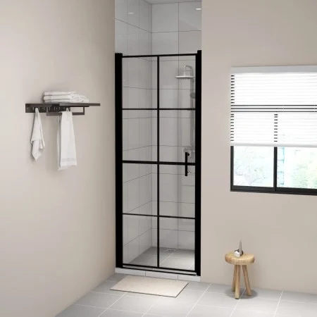 Puertas de ducha de vidrio templado negro 81x195 cm de vidaXL, Puertas de ducha - Ref: Foro24-148890, Precio: 212,89 €, Descu...