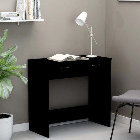 Escritorio de madera contrachapada negro 80x40x75 cm Escritorio de madera contrachapada negro 80x40x75 cm