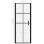 Puertas de ducha de vidrio templado negro 81x195 cm de vidaXL, Puertas de ducha - Ref: Foro24-148890, Precio: 212,89 €, Descu...