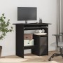 Escritorio de madera contrachapada negro 80x45x74 cm