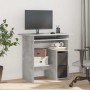 Escritorio de madera contrachapada gris hormigón 80x45x74 cm