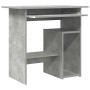 Escritorio de madera contrachapada gris hormigón 80x45x74 cm