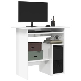 Escritorio de madera contrachapada blanco brillo 80x45x74 cm Escritorio de madera contrachapada blanco brillo 80x45x74 cm