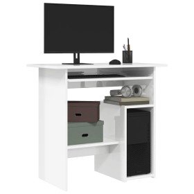 Escritorio de madera contrachapada blanco brillo 80x45x74 cm Escritorio de madera contrachapada blanco brillo 80x45x74 cm