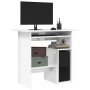 Escritorio de madera contrachapada blanco brillo 80x45x74 cm