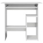 Escritorio de madera contrachapada blanco brillo 80x45x74 cm