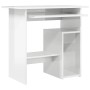 Escritorio de madera contrachapada blanco brillo 80x45x74 cm
