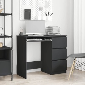 Escritorio de madera contrachapada negro 90x45x76 cm Escritorio de madera contrachapada negro 90x45x76 cm