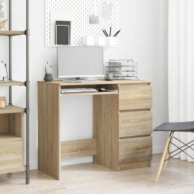 Escritorio madera contrachapada color roble Sonoma 90x45x76 cm Escritorio madera contrachapada color roble Sonoma 90x45x76 cm
