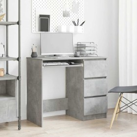 Escritorio de madera contrachapada gris hormigón 90x45x76 cm Escritorio de madera contrachapada gris hormigón 90x45x76 cm