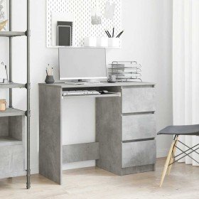 Escritorio de madera contrachapada gris hormigón 90x45x76 cm Escritorio de madera contrachapada gris hormigón 90x45x76 cm