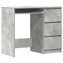 Escritorio de madera contrachapada gris hormigón 90x45x76 cm
