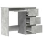 Escritorio de madera contrachapada gris hormigón 90x45x76 cm