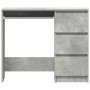 Escritorio de madera contrachapada gris hormigón 90x45x76 cm