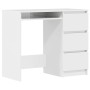 Escritorio de madera contrachapada blanco brillo 90x45x76 cm