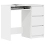 Escritorio de madera contrachapada blanco brillo 90x45x76 cm