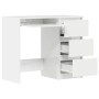 Escritorio de madera contrachapada blanco brillo 90x45x76 cm