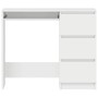 Escritorio de madera contrachapada blanco brillo 90x45x76 cm
